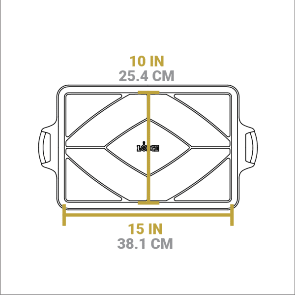 15.5 x 10.5 Inch Seasoned Cast Iron Baking Pan
