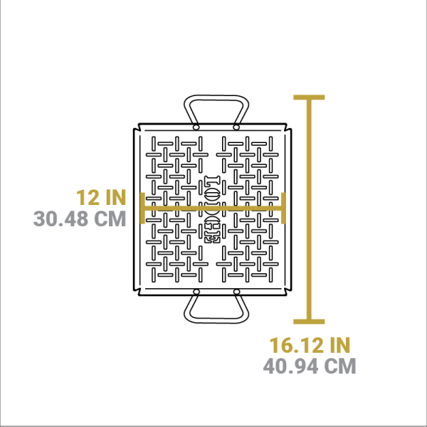13 x 12 Inch Seasoned Carbon Steel Grilling Basket