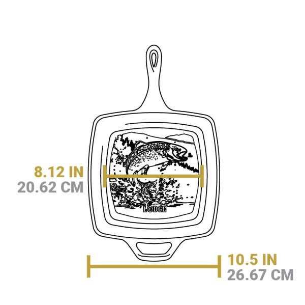 Wildlife Square Grill Pan with Fish
