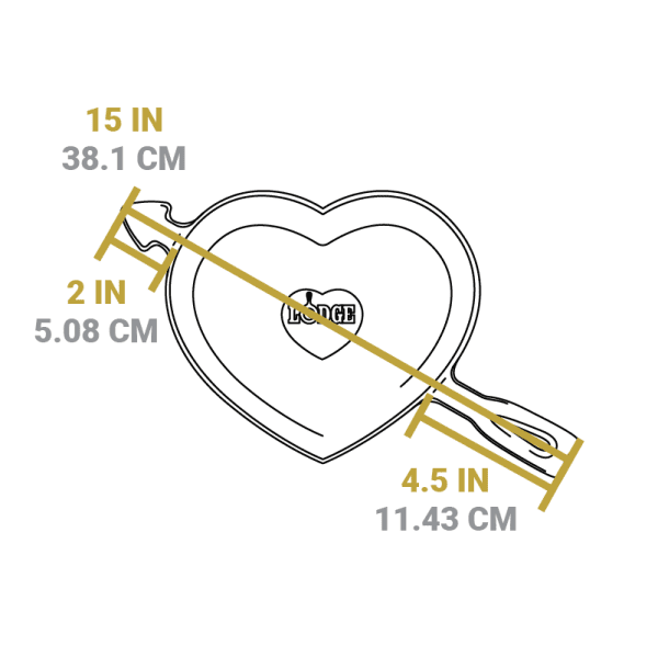 Seasoned Cast Iron Heart Skillet