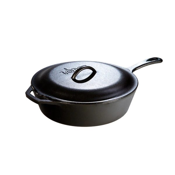 Cast Iron Covered Deep Skillet